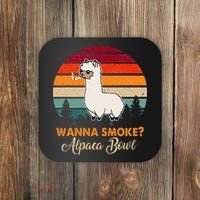 Wanna Smoke Alpaca Bowl Funny Alpaca Coaster thumb 0
