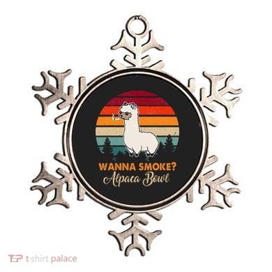 Wanna Smoke Alpaca Bowl Funny Alpaca Ornament