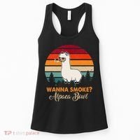 Wanna Smoke Alpaca Bowl Funny Alpaca Women's Tank Top thumb 0