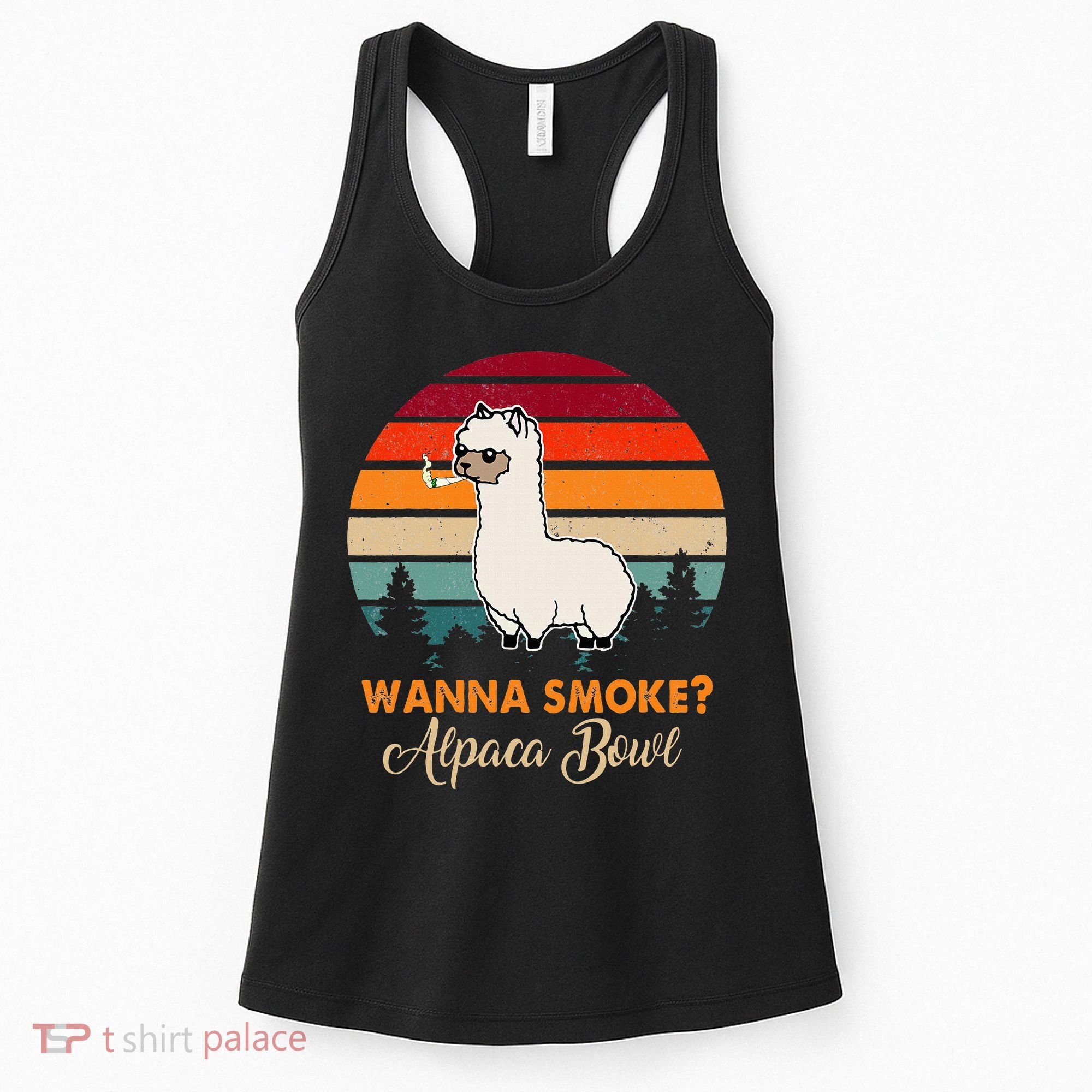 Wanna Smoke Alpaca Bowl Funny Alpaca Women's Tank Top