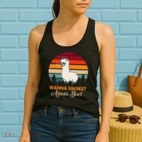 Wanna Smoke Alpaca Bowl Funny Alpaca Women's Tank Top thumb 2
