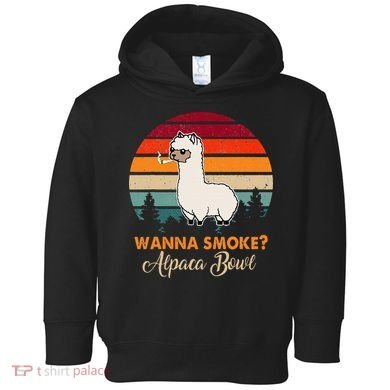 Wanna Smoke Alpaca Bowl Funny Alpaca Toddler Hoodie