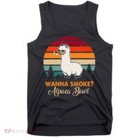 Wanna Smoke Alpaca Bowl Funny Alpaca Tank Top thumb 0
