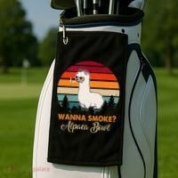 Wanna Smoke Alpaca Bowl Funny Alpaca Golf Towel thumb 2