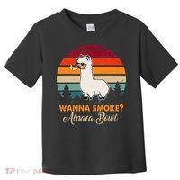 Wanna Smoke Alpaca Bowl Funny Alpaca Toddler T-Shirt thumb 0