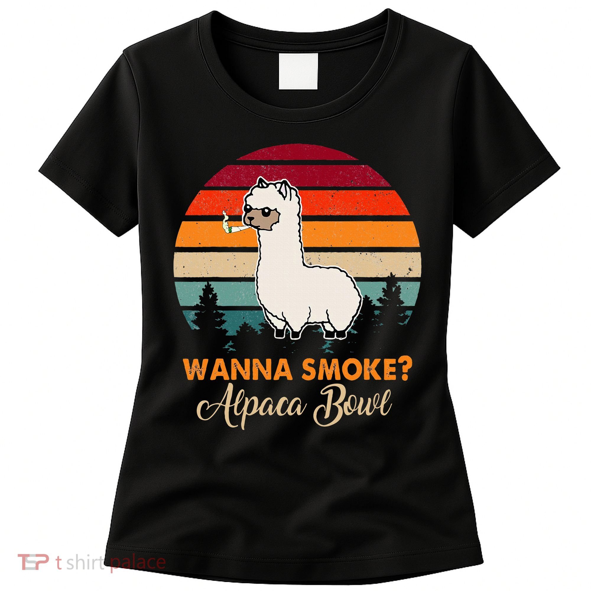 Wanna Smoke Alpaca Bowl Funny Alpaca Women's T-Shirt