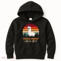 Wanna Smoke Alpaca Bowl Funny Alpaca Kids Hoodie thumb 0