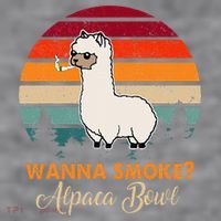 Wanna Smoke Alpaca Bowl Funny Alpaca Women's Racerback Cropped Tank thumb 2