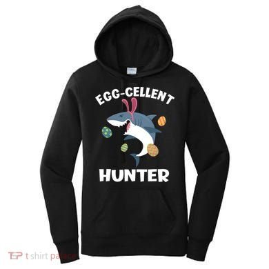 White Shark Bunny Eggfunny Giftcellent Hunter Funny Easter Cute Gift Women's Hoodie
