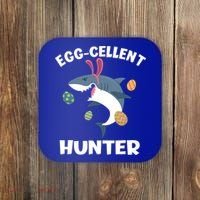 White Shark Bunny Eggfunny Giftcellent Hunter Funny Easter Cute Gift Coaster thumb 0