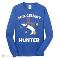 White Shark Bunny Eggfunny Giftcellent Hunter Funny Easter Cute Gift Tall Long Sleeve Shirt thumb 0