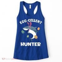 White Shark Bunny Eggfunny Giftcellent Hunter Funny Easter Cute Gift Women's Tank Top thumb 0