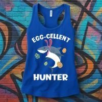 White Shark Bunny Eggfunny Giftcellent Hunter Funny Easter Cute Gift Women's Tank Top thumb 3