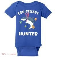 White Shark Bunny Eggfunny Giftcellent Hunter Funny Easter Cute Gift Baby Bodysuit thumb 0