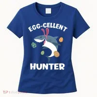 White Shark Bunny Eggfunny Giftcellent Hunter Funny Easter Cute Gift Women's T-Shirt thumb 0