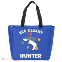 White Shark Bunny Eggfunny Giftcellent Hunter Funny Easter Cute Gift Tote Bag thumb 0