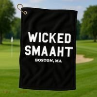 Wicked Smaaht Boston Ma Funny Boston Golf Towel thumb 1