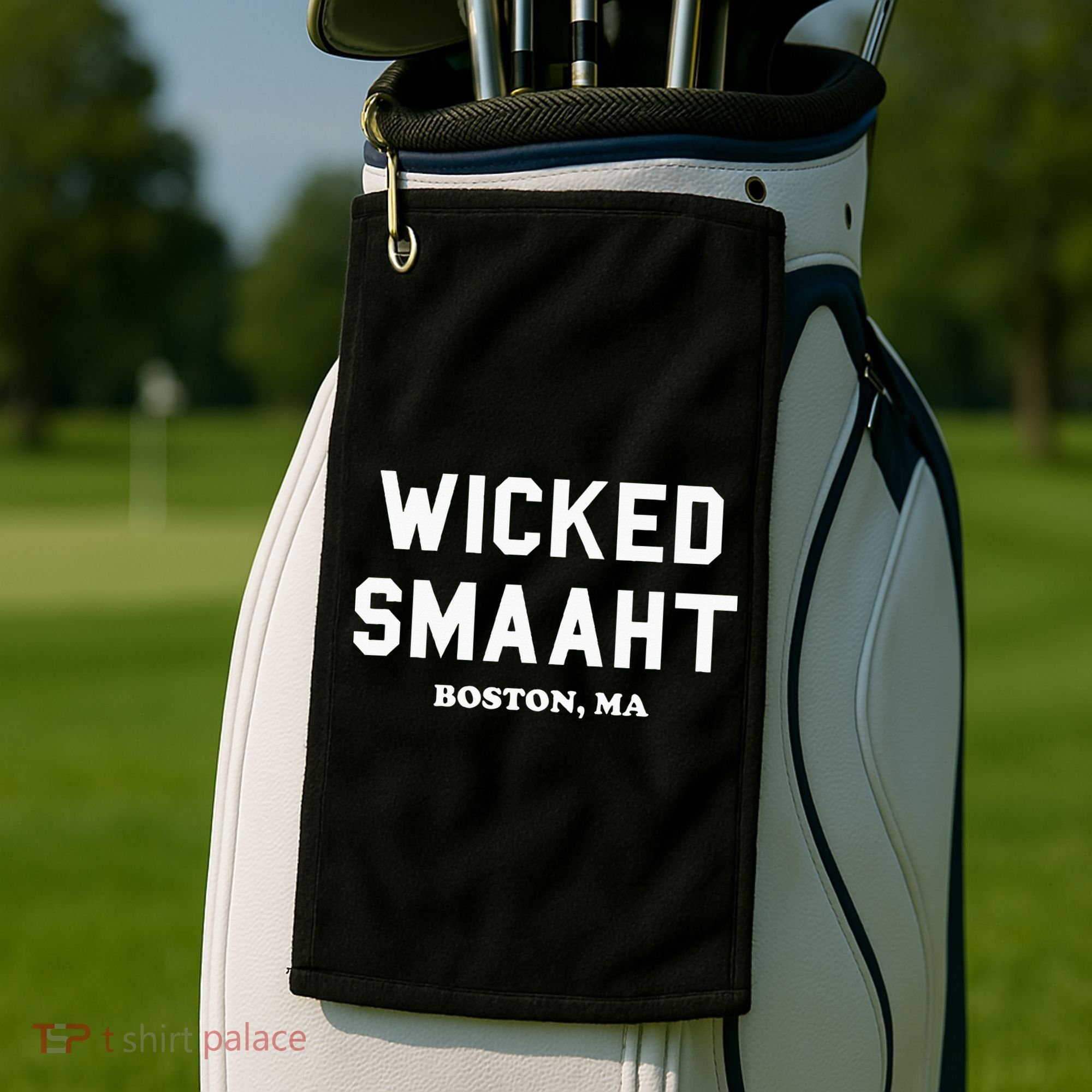 Wicked Smaaht Boston Ma Funny Boston Golf Towel