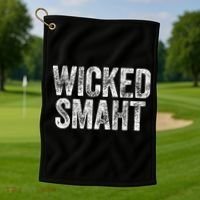 Wicked Smaht Boston Massachusetts Golf Towel thumb 1
