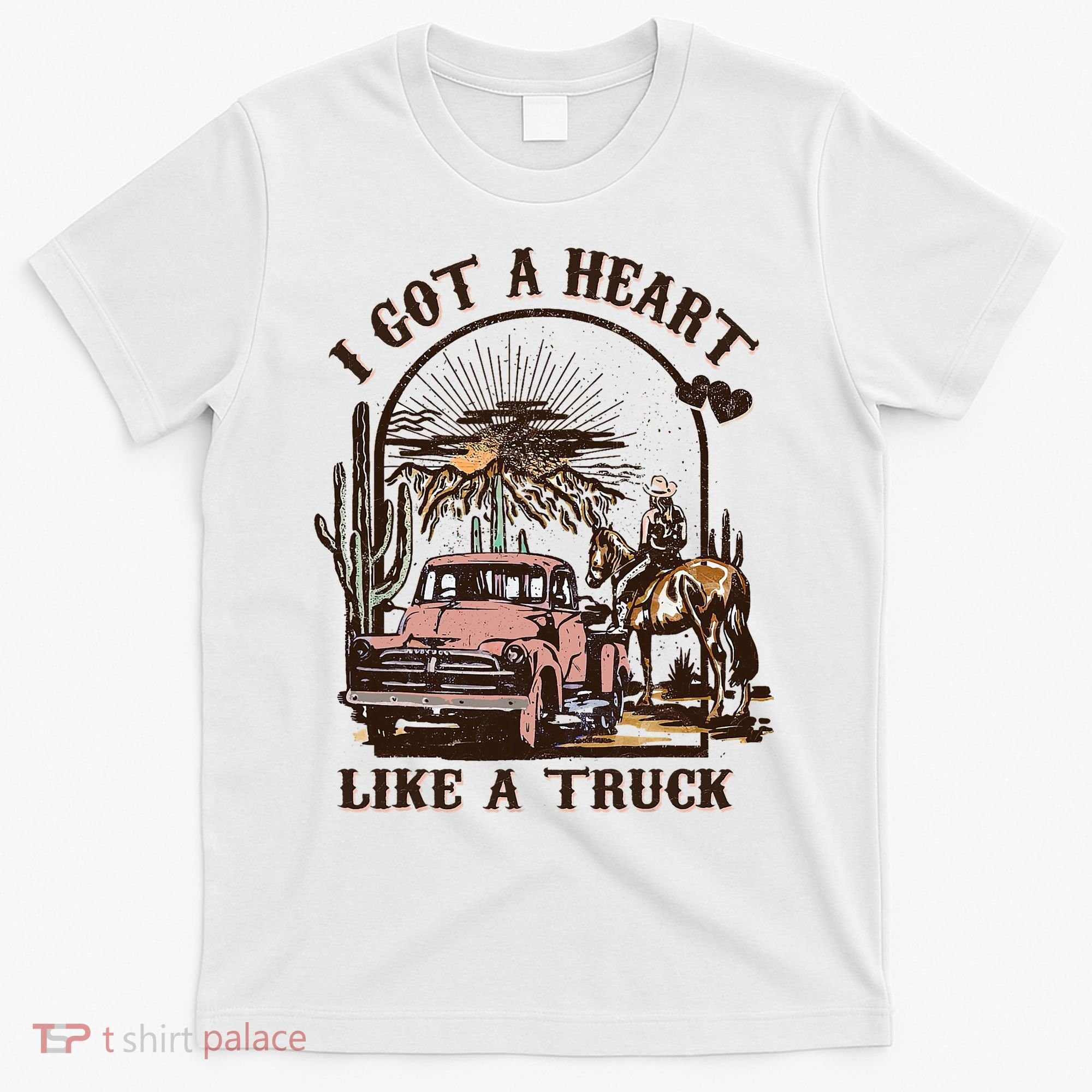 Western Sunset Cowgirl I Got A Heart Like A Truck T-Shirt