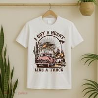 Western Sunset Cowgirl I Got A Heart Like A Truck T-Shirt thumb 2