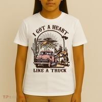Western Sunset Cowgirl I Got A Heart Like A Truck T-Shirt thumb 4