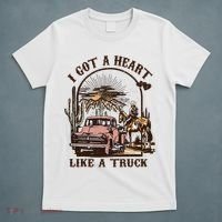 Western Sunset Cowgirl I Got A Heart Like A Truck T-Shirt thumb 5