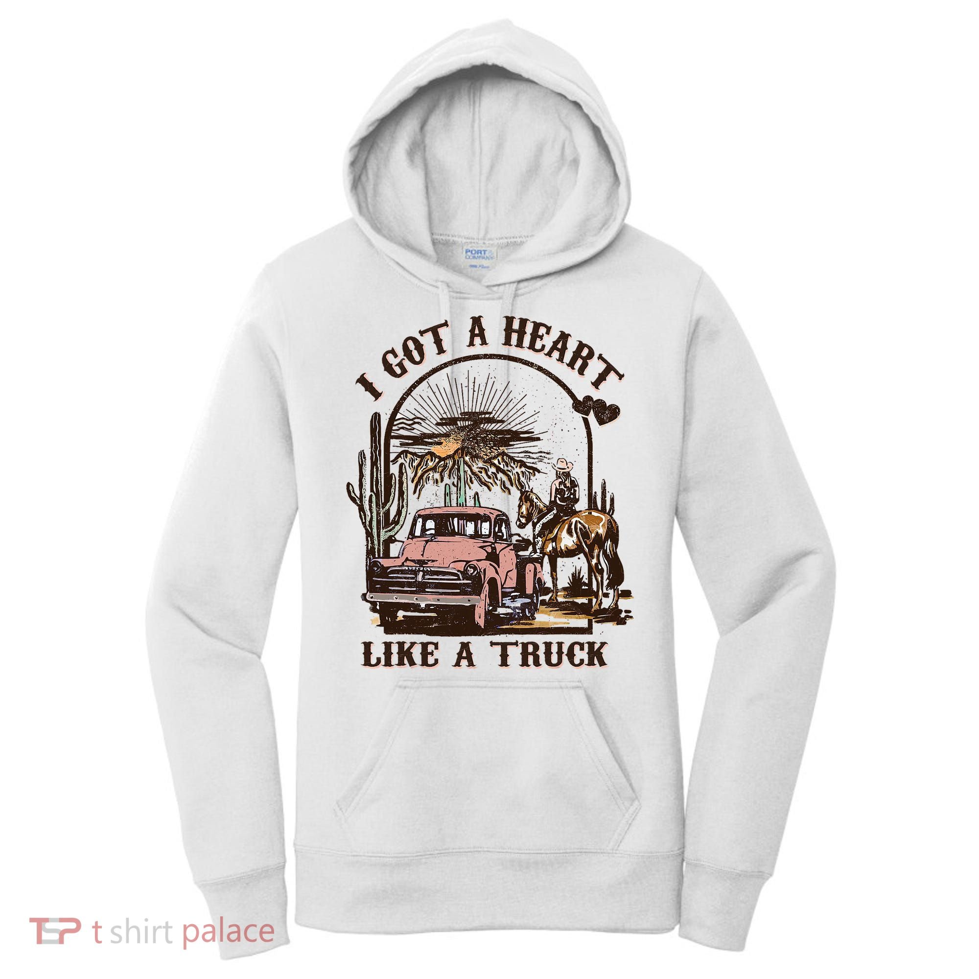 Western Sunset Cowgirl I Got A Heart Like A Truck Women's Hoodie