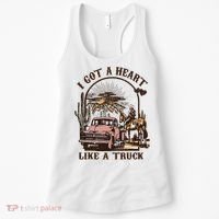 Western Sunset Cowgirl I Got A Heart Like A Truck Women's Tank Top thumb 0