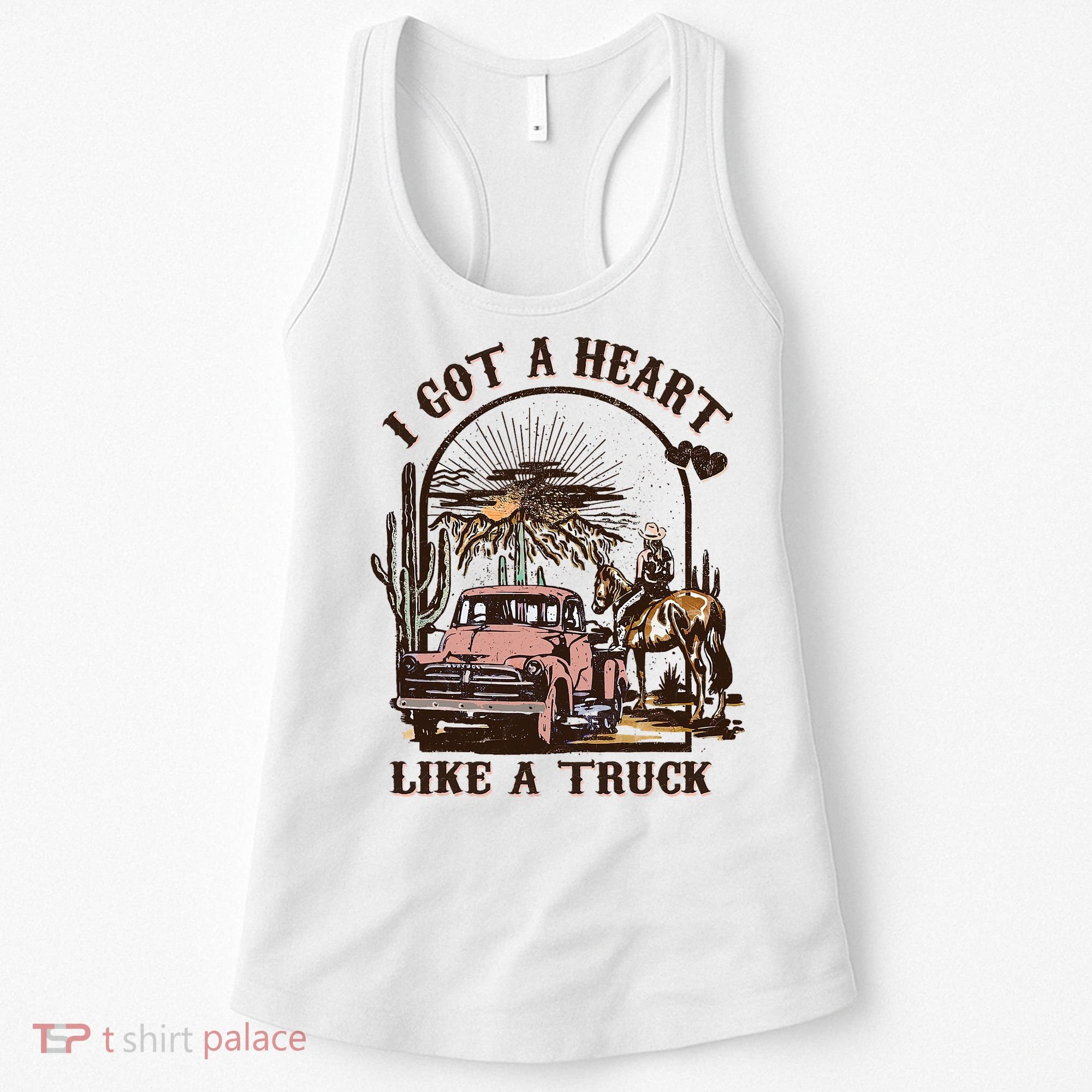Western Sunset Cowgirl I Got A Heart Like A Truck Women's Tank Top