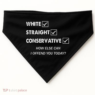 White Straight Conservative USA-Made Doggie Bandana