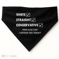 White Straight Conservative USA-Made Doggie Bandana thumb 0