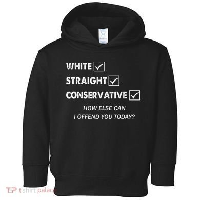 White Straight Conservative Toddler Hoodie