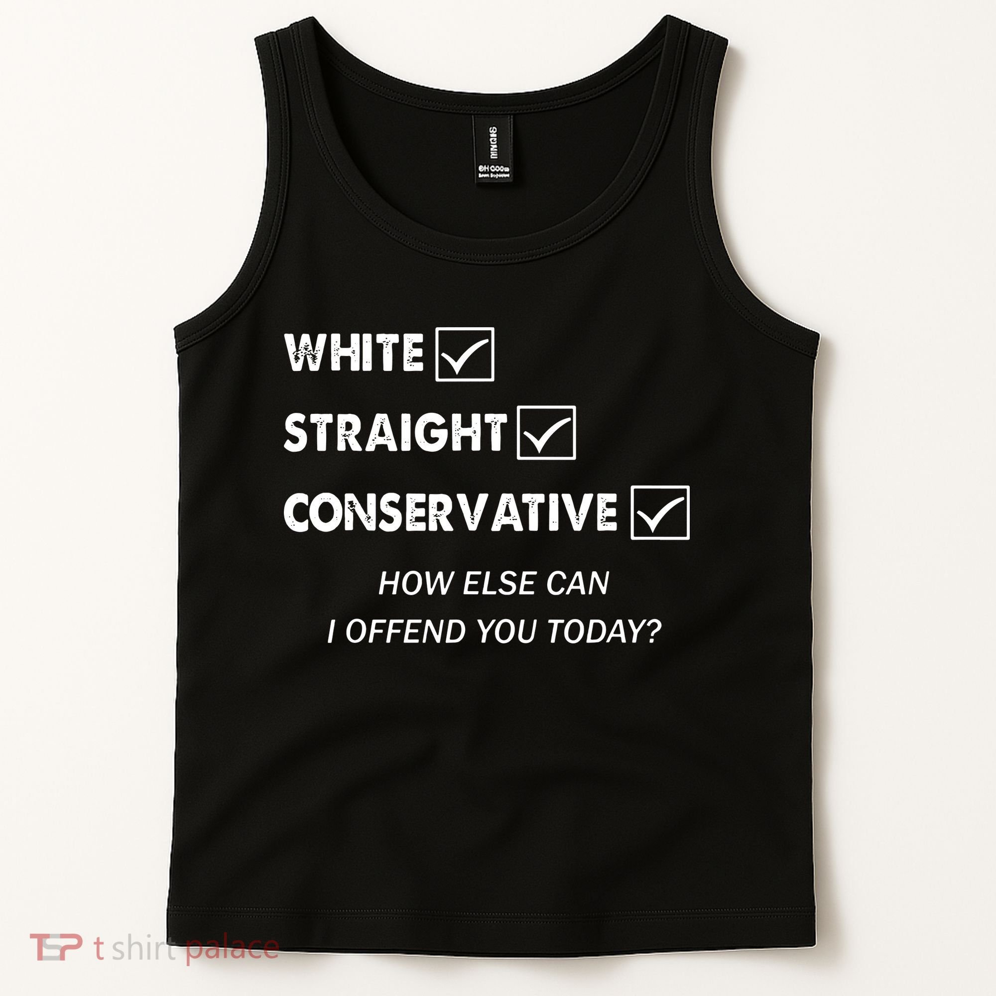 White Straight Conservative Tank Top