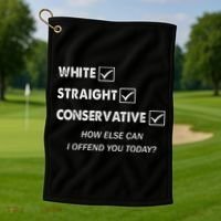 White Straight Conservative Golf Towel thumb 1