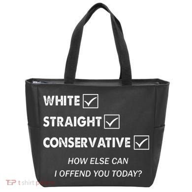 White Straight Conservative Tote Bag