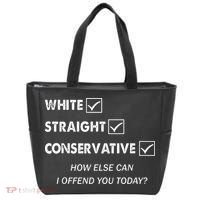 White Straight Conservative Tote Bag thumb 0