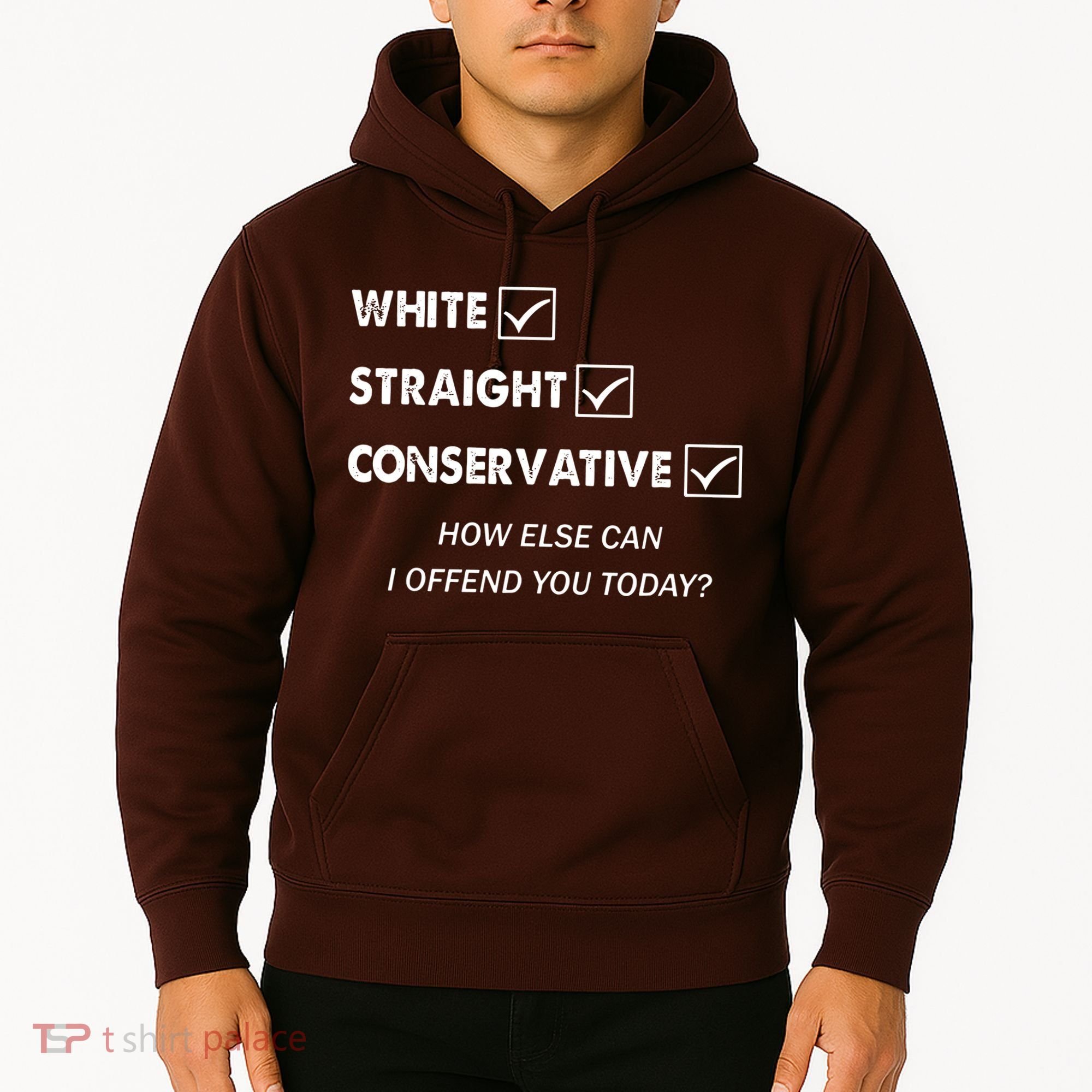 White Straight Conservative Hoodie