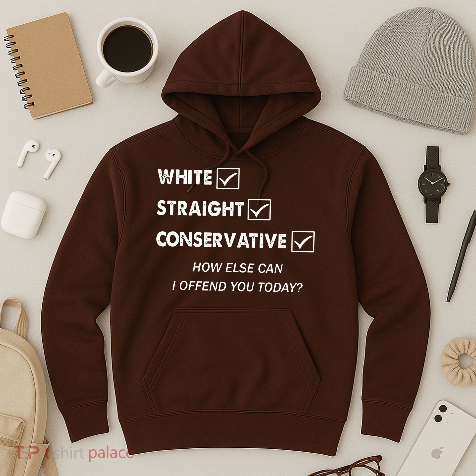 White Straight Conservative Hoodie