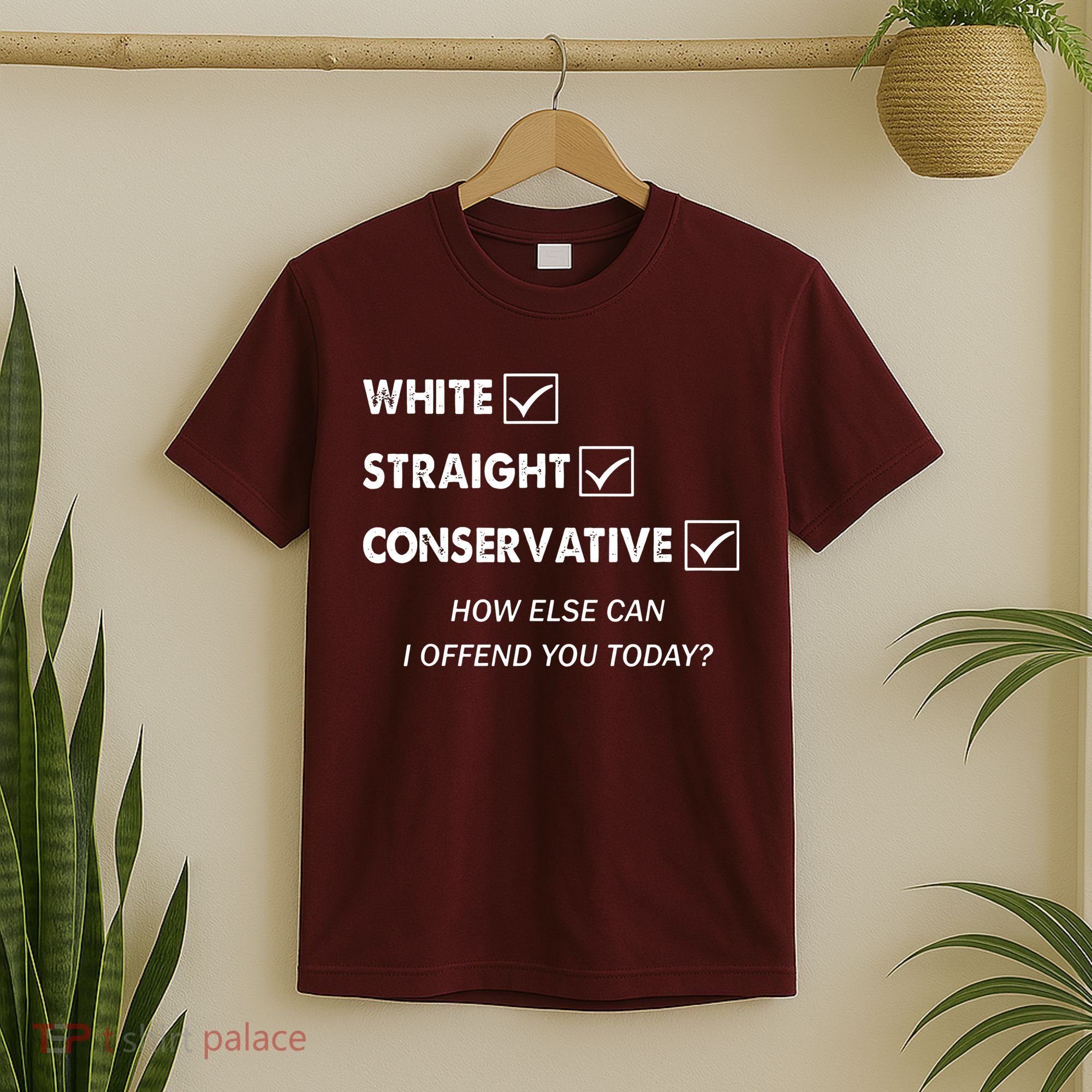 White Straight Conservative T-Shirt