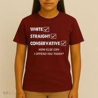 White Straight Conservative T-Shirt thumb 4