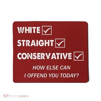 White Straight Conservative Mousepad