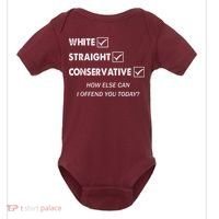 White Straight Conservative Baby Bodysuit thumb 0