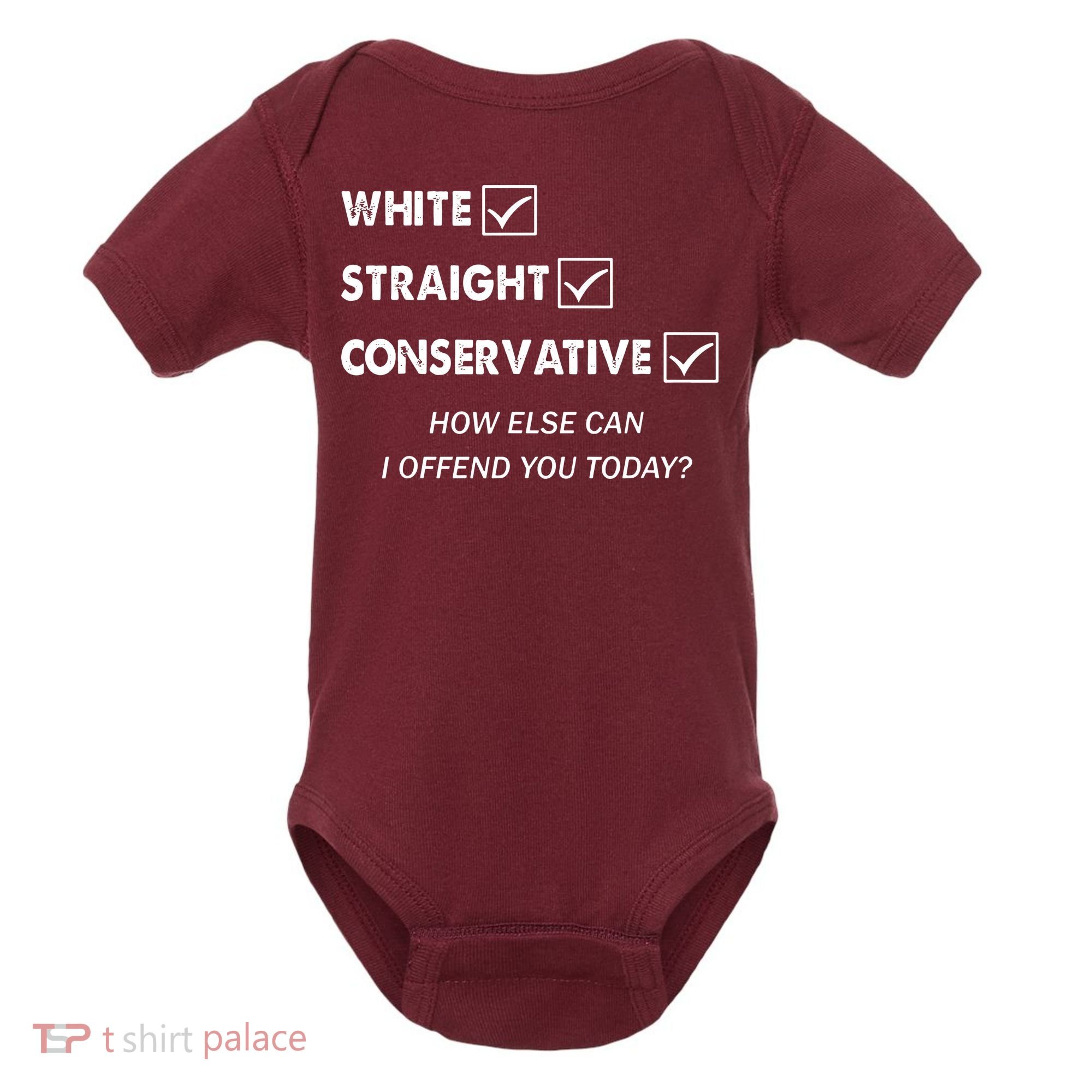 White Straight Conservative Baby Bodysuit