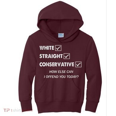 White Straight Conservative Kids Hoodie
