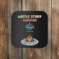 Waffle Stomp Champion Turd Poop In Shower With Pride Coaster thumb 0