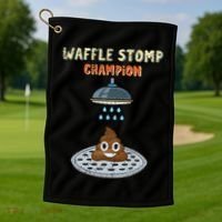 Waffle Stomp Champion Turd Poop In Shower With Pride Golf Towel thumb 1