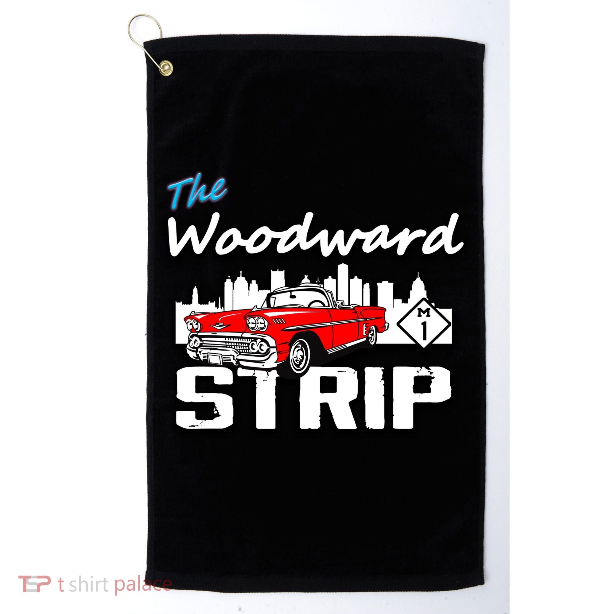 Woodward Strip Classic Car Golf Towel