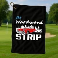 Woodward Strip Classic Car Golf Towel thumb 1