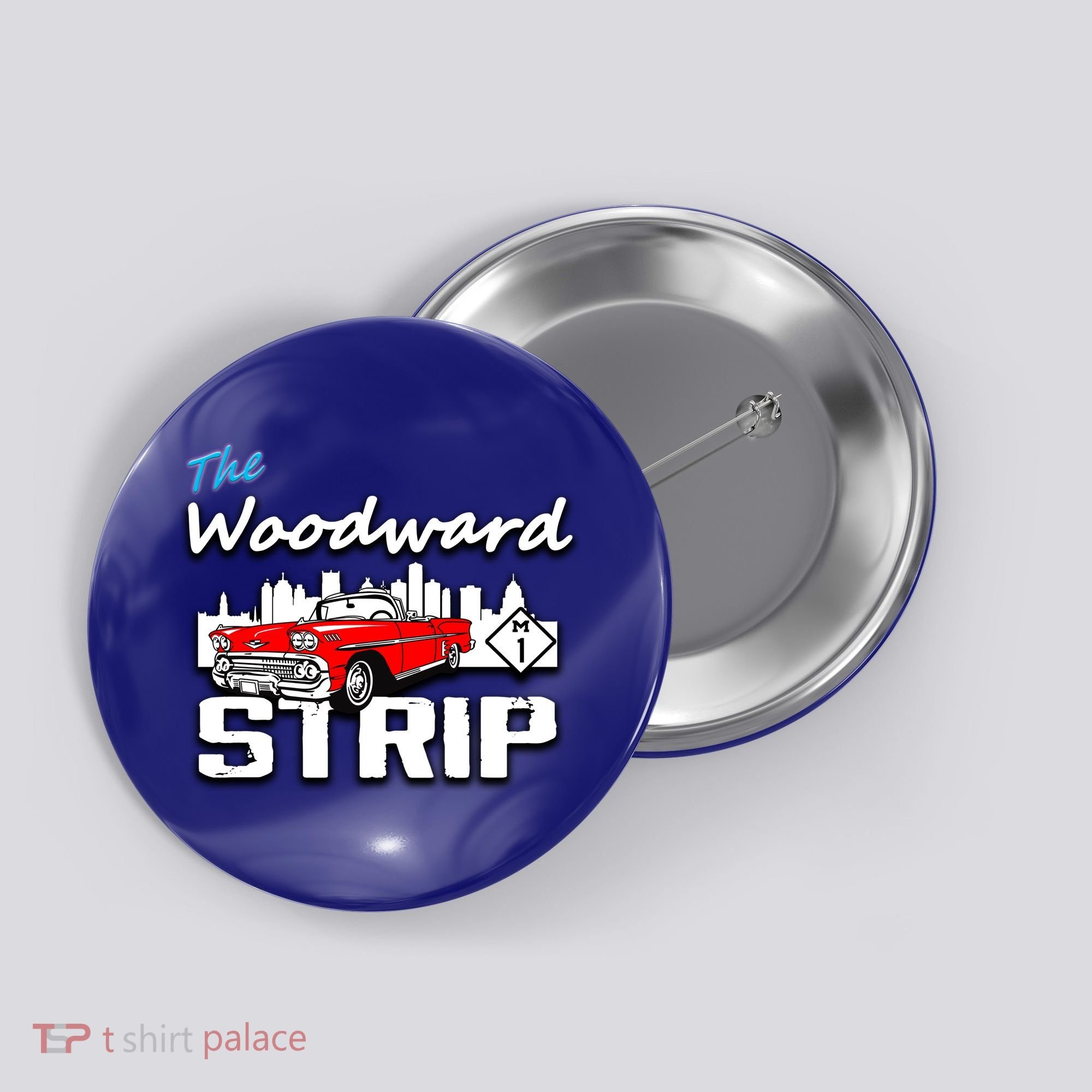 Woodward Strip Classic Car Button